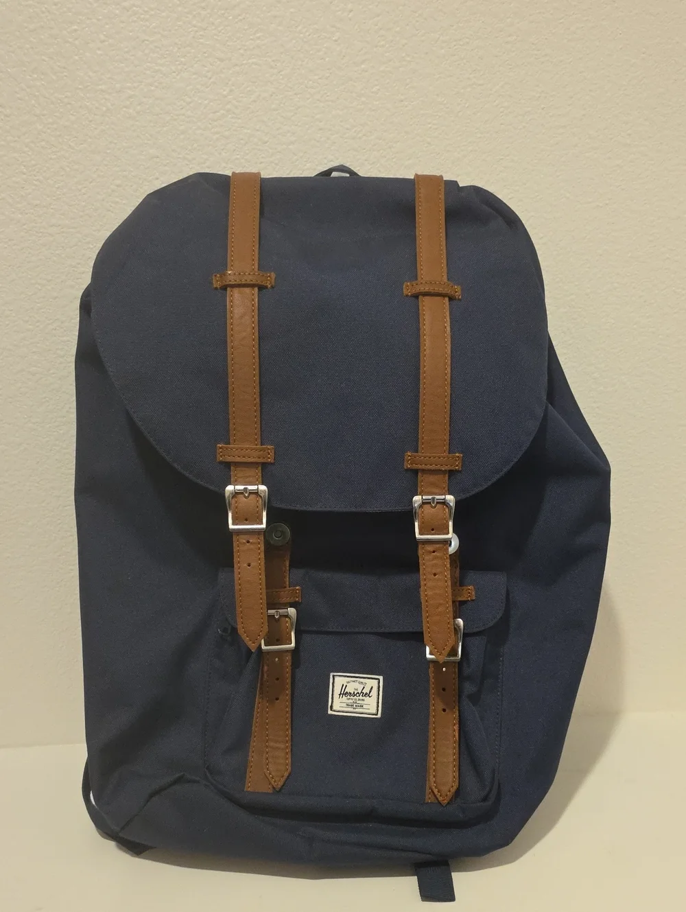 Herschel Supply Company Navy Backpack with Brown Straps NWOT
